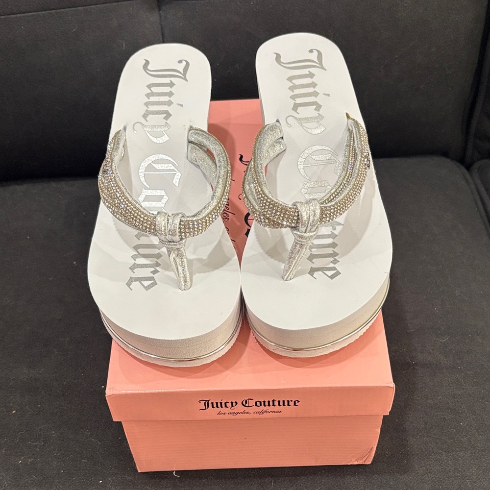 juicy couture white platform sandals